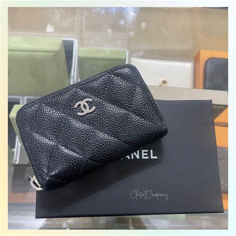 designer passport holder chanel|Chanel card holder zip wallet.